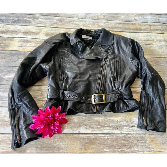 Micheal Joseph Leather Biker Jacket - Picture 2 of 8